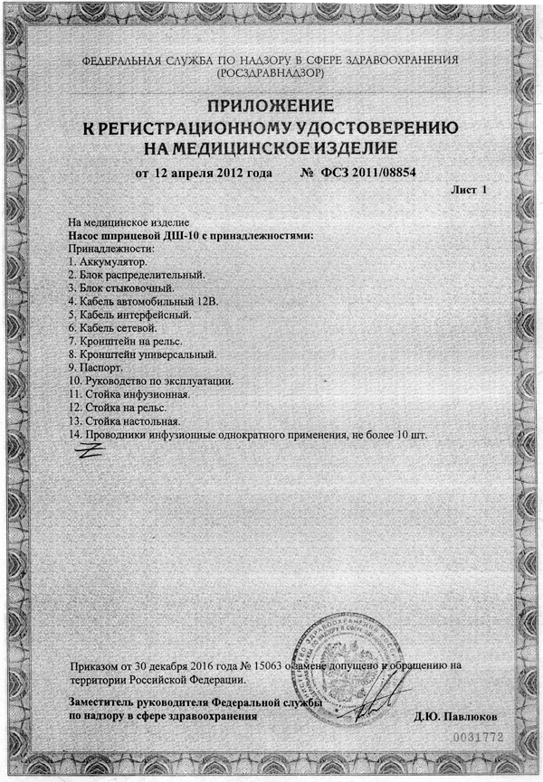 РУ на шприцевые насосы Висма-Планар (Белорусия)